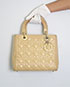 Medium Lady Dior, &pound;650, Handbags, Beige, Patent Leather, Front view